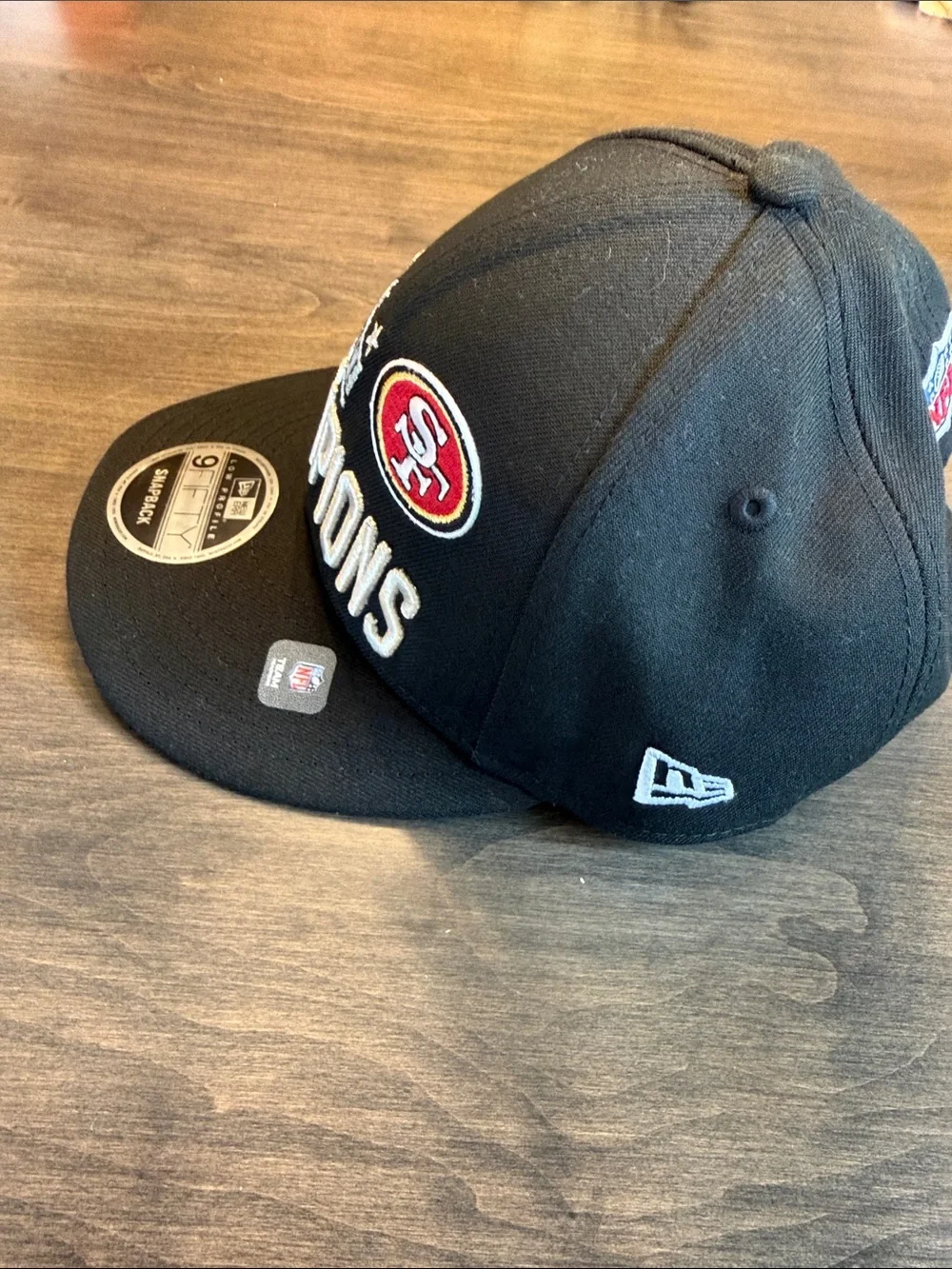 New Era Black San Francisco 49ers Conference Champions 9FIFTY Snapback NWT